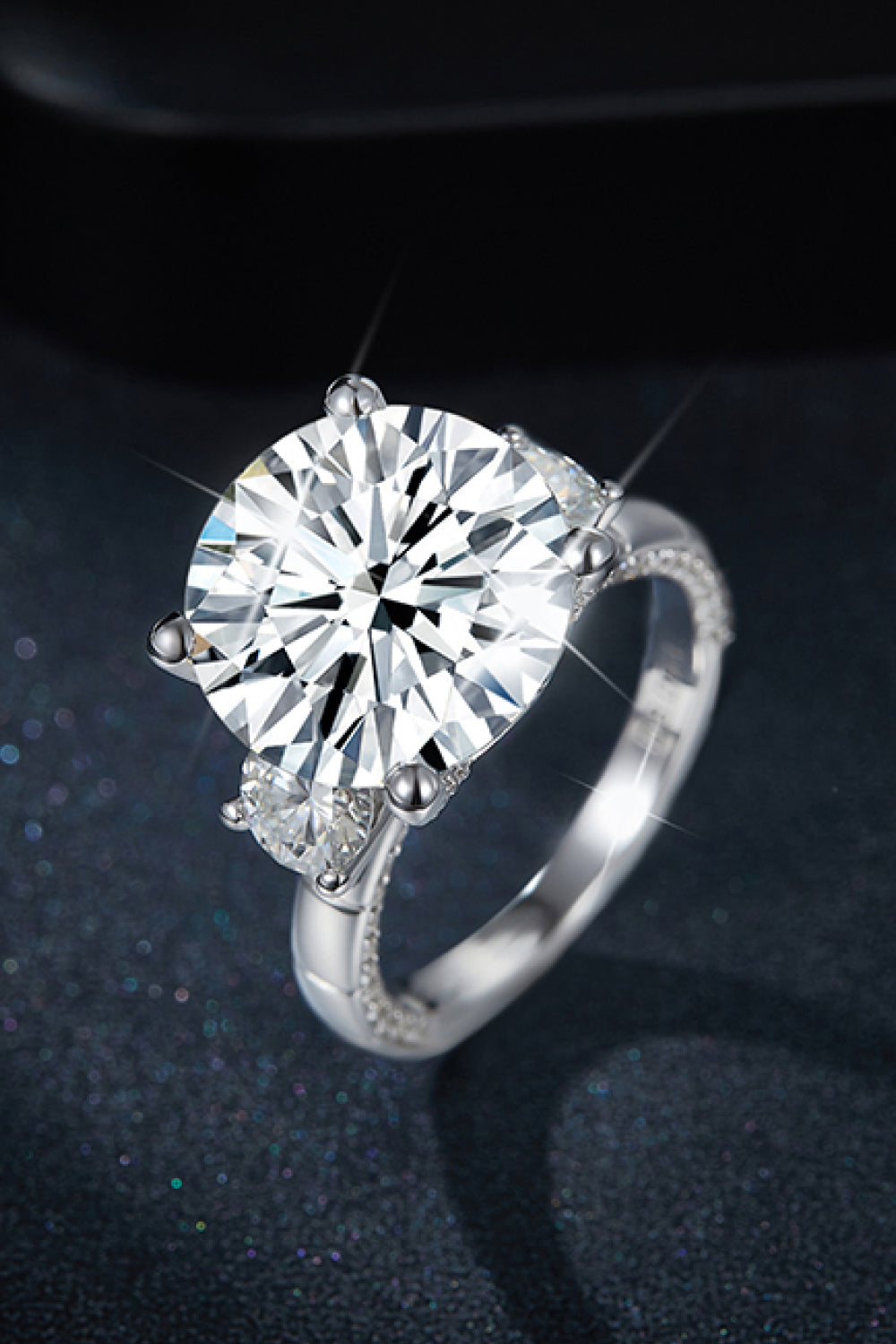 The Marilyn - 8.6 Carat Moissanite Platinum-Plated Ring