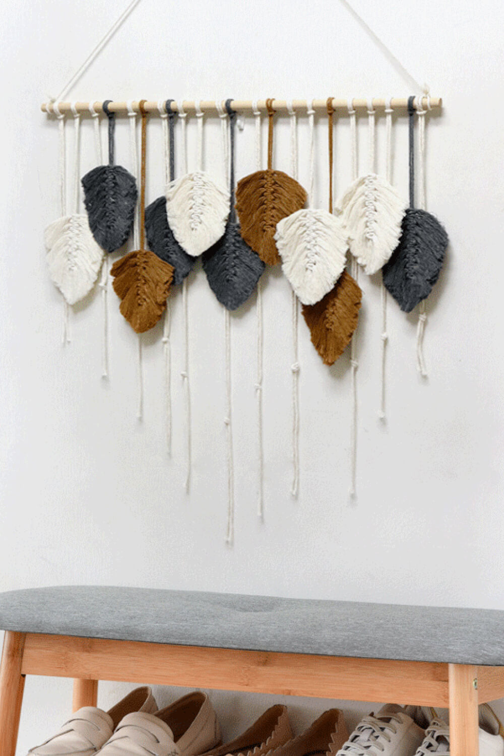 Hand-Woven Feather Macrame Wall Hanging | 3 Colors |