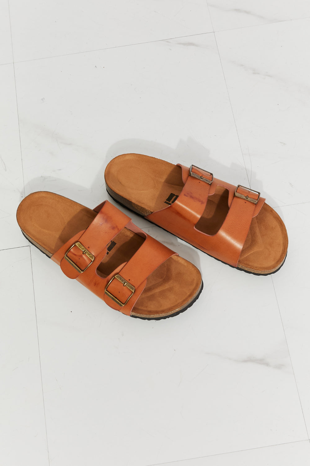 Best Life Double-Banded Slide Sandal in Ochre