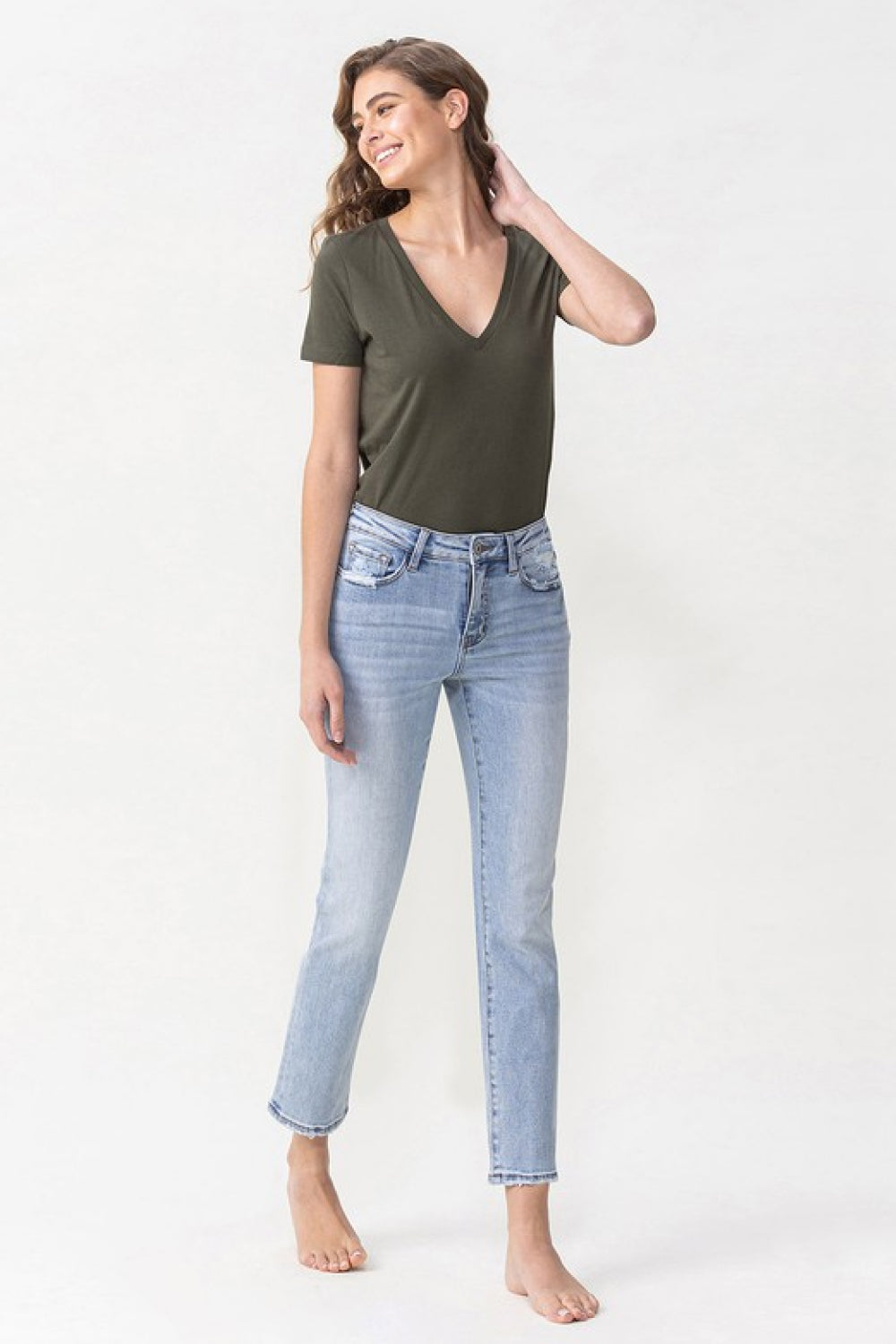 Andrea Midrise Crop Straight Jeans
