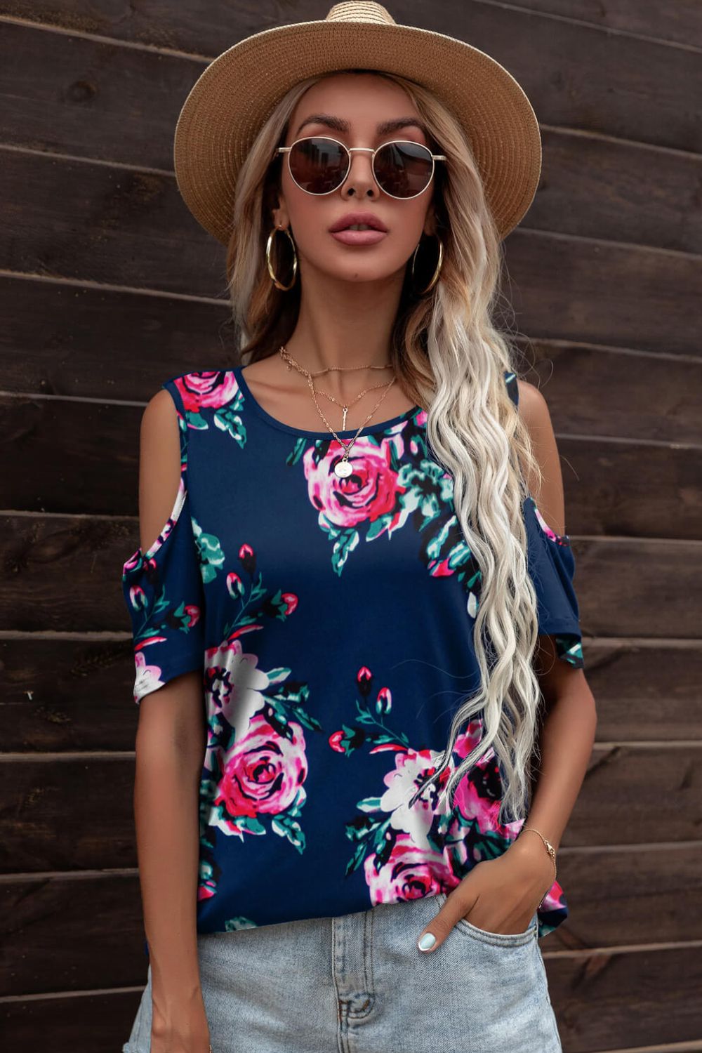 Flawless Floral Cold-Shoulder Top | 6 colors |