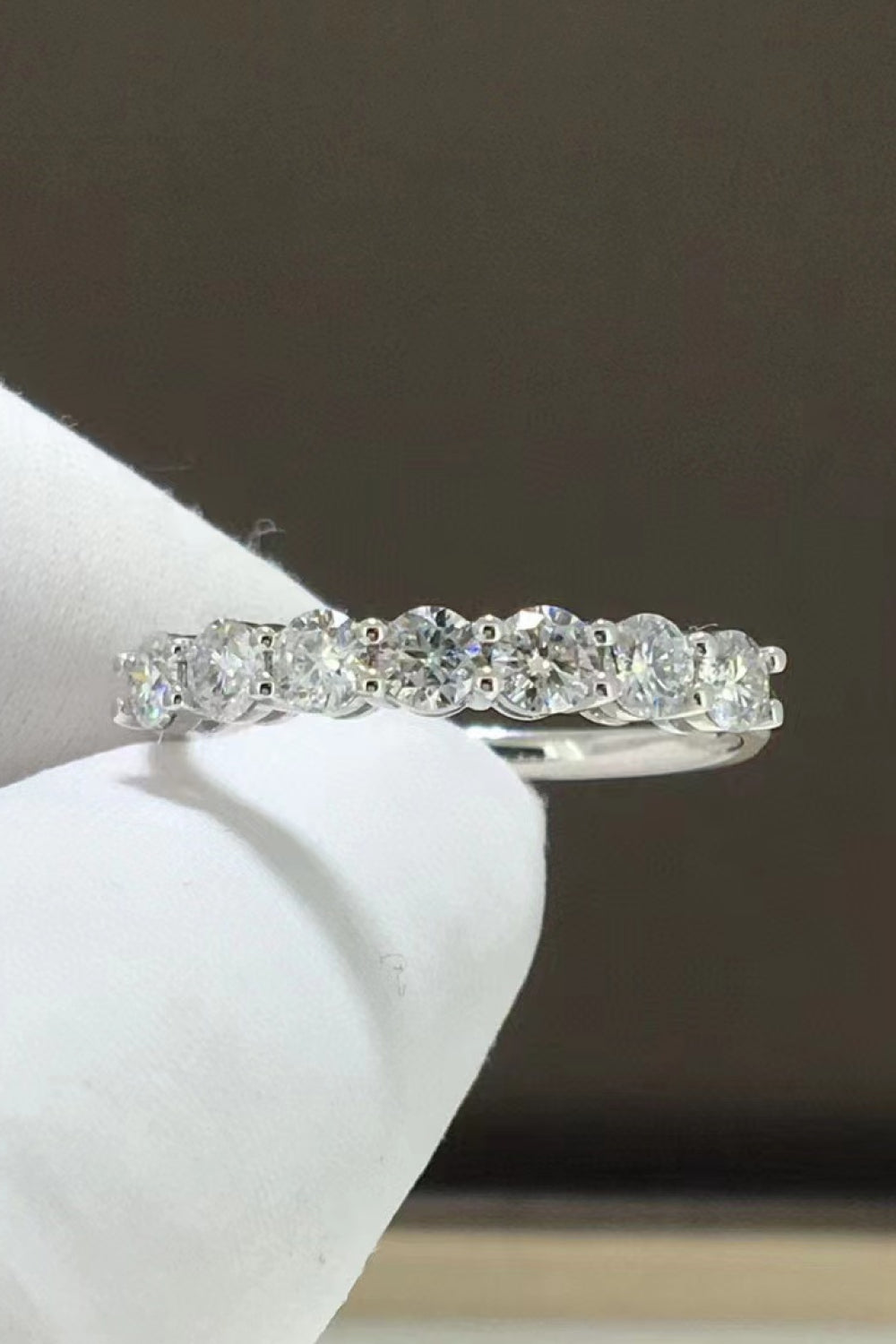 Charming Moissanite 925 Sterling Silver Band Ring