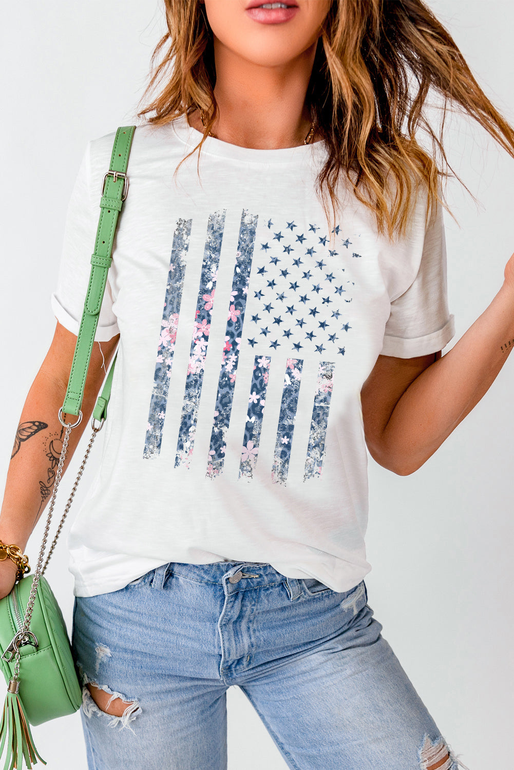 Floral Flag Graphic Tee