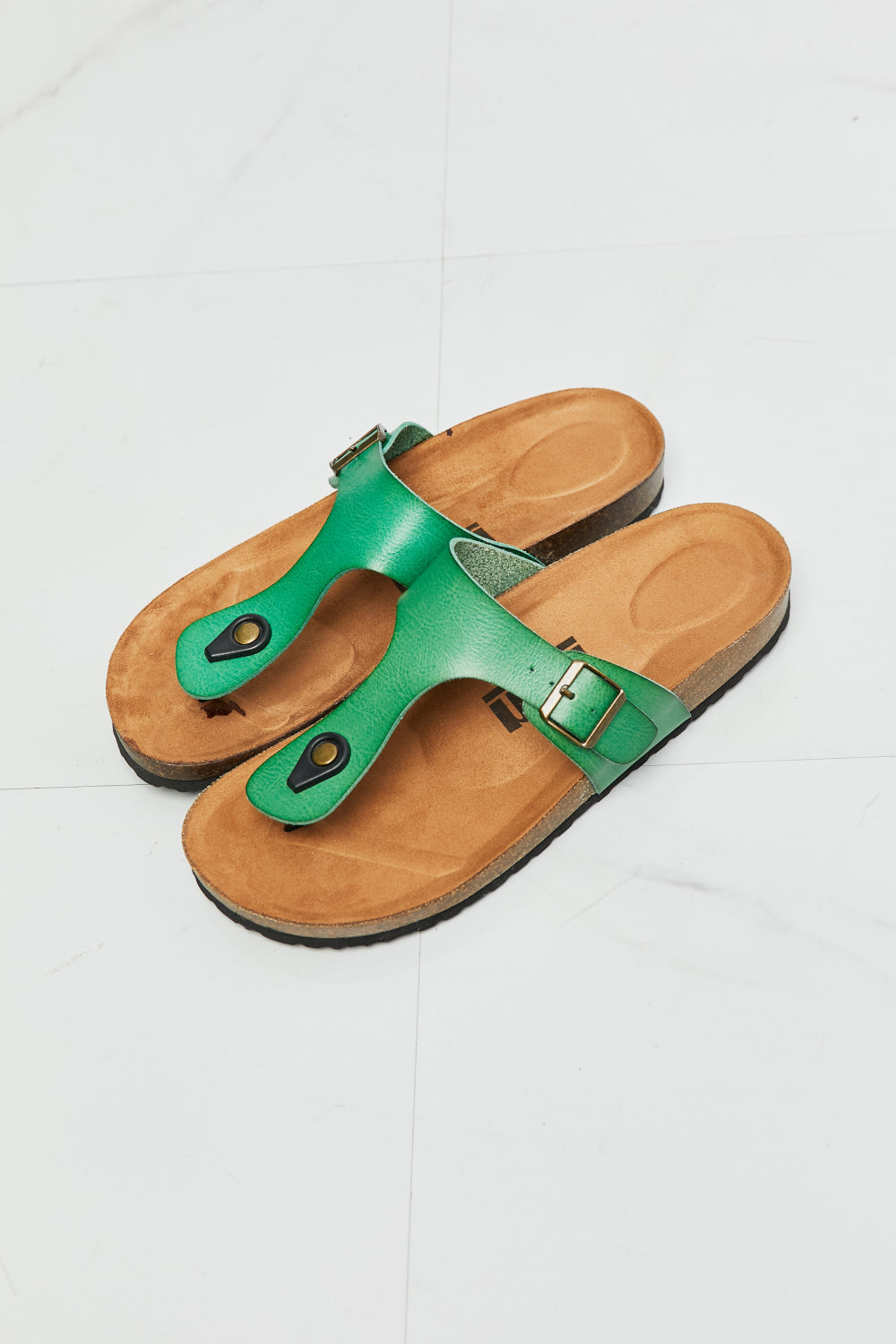 Drift Away T-Strap Sandal in Green