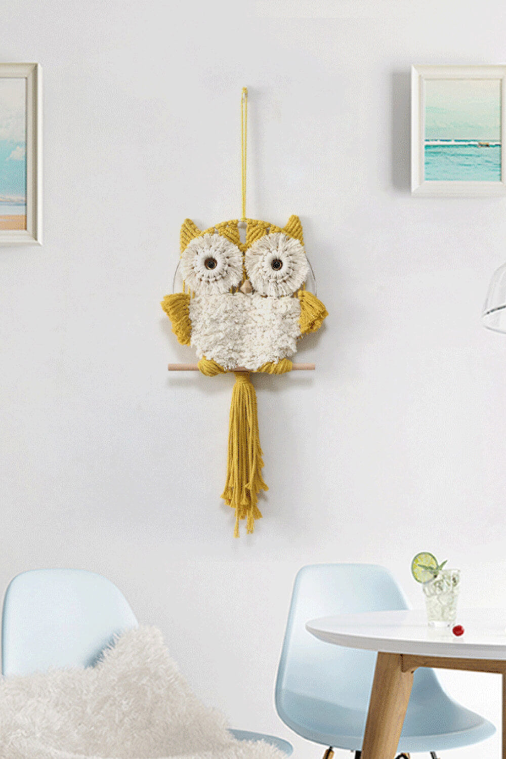 Hand-Woven Tassel Owl Macrame Wall Hanging | 2 Colors |