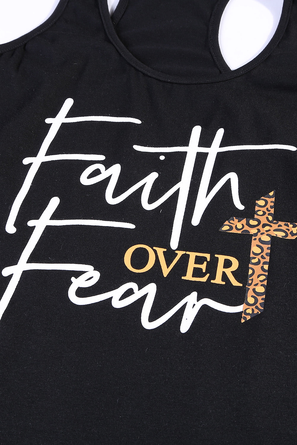 Faith Over Fear Tank in Black