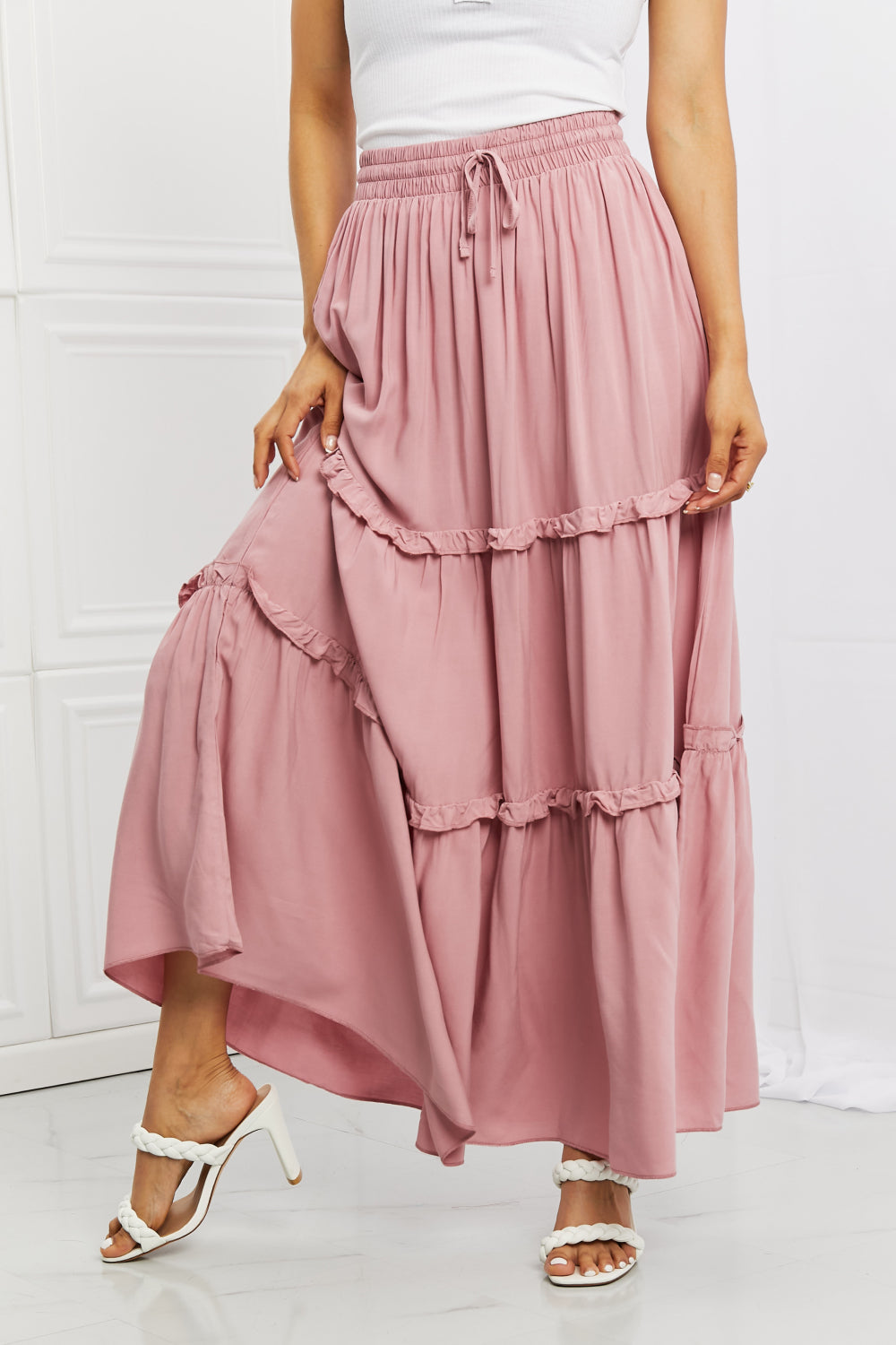 Mariella Maxi Skirt in Mauve Pink