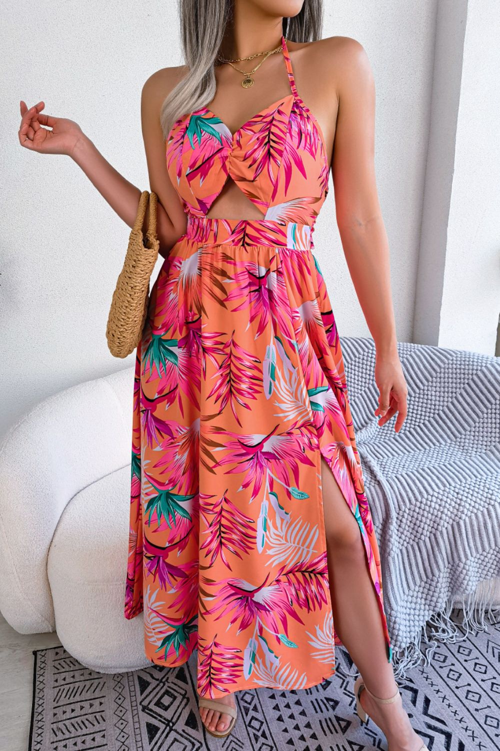 Bon Voyage Backless Cutout Slit Dress | 3 colors |
