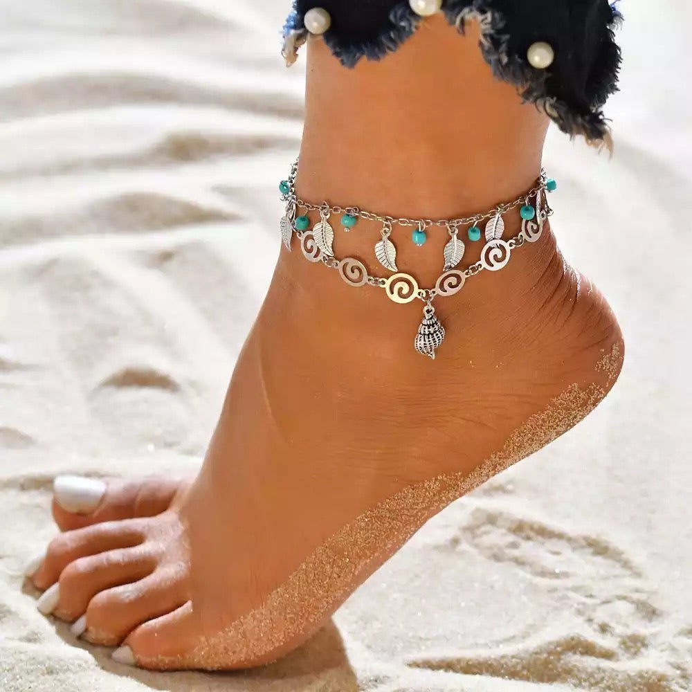 Double Strand Seashell Anklet