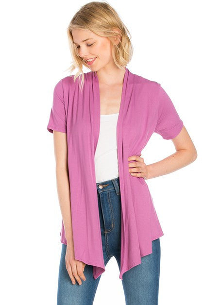 Short sleeve outlet flyaway cardigan