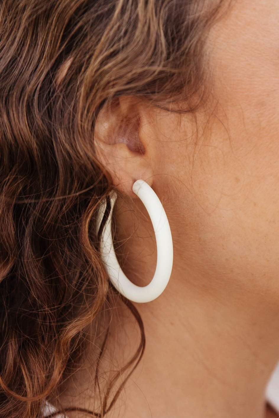 Bold Hoops in White