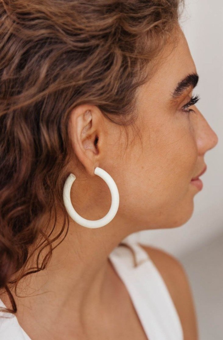 Bold Hoops in White