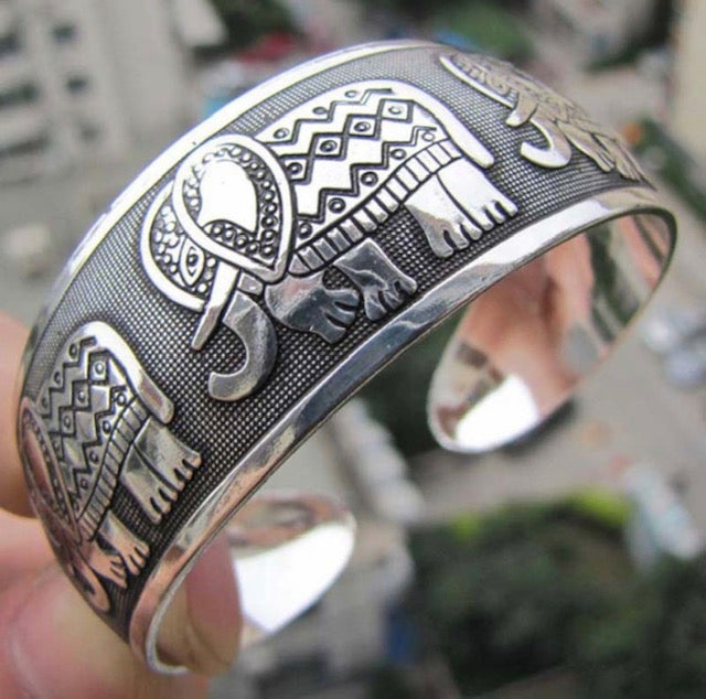 Tibet Elephant Cuff Bracelet