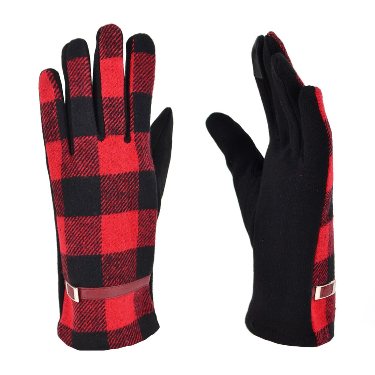 Pop of Plaid Touch Screen Gloves