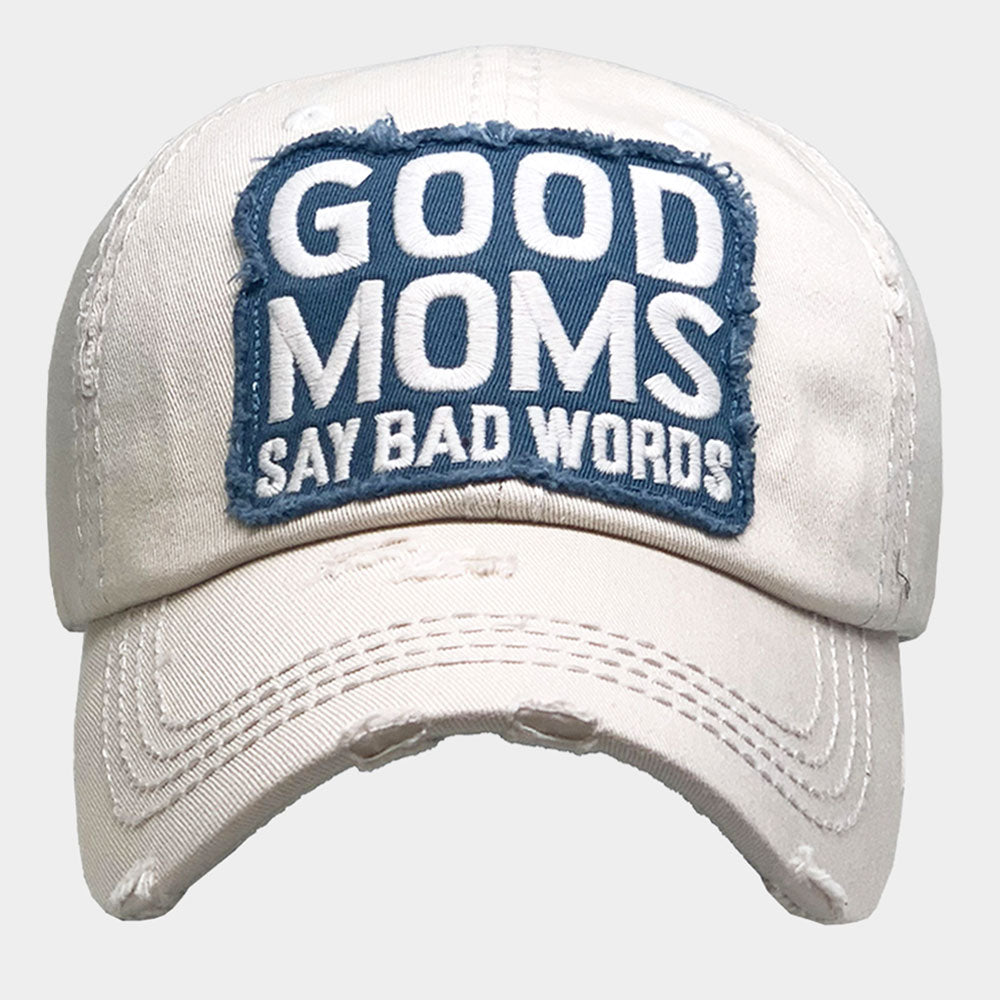 Vintage Distressed Cap 'Good Moms Say Bad Words'