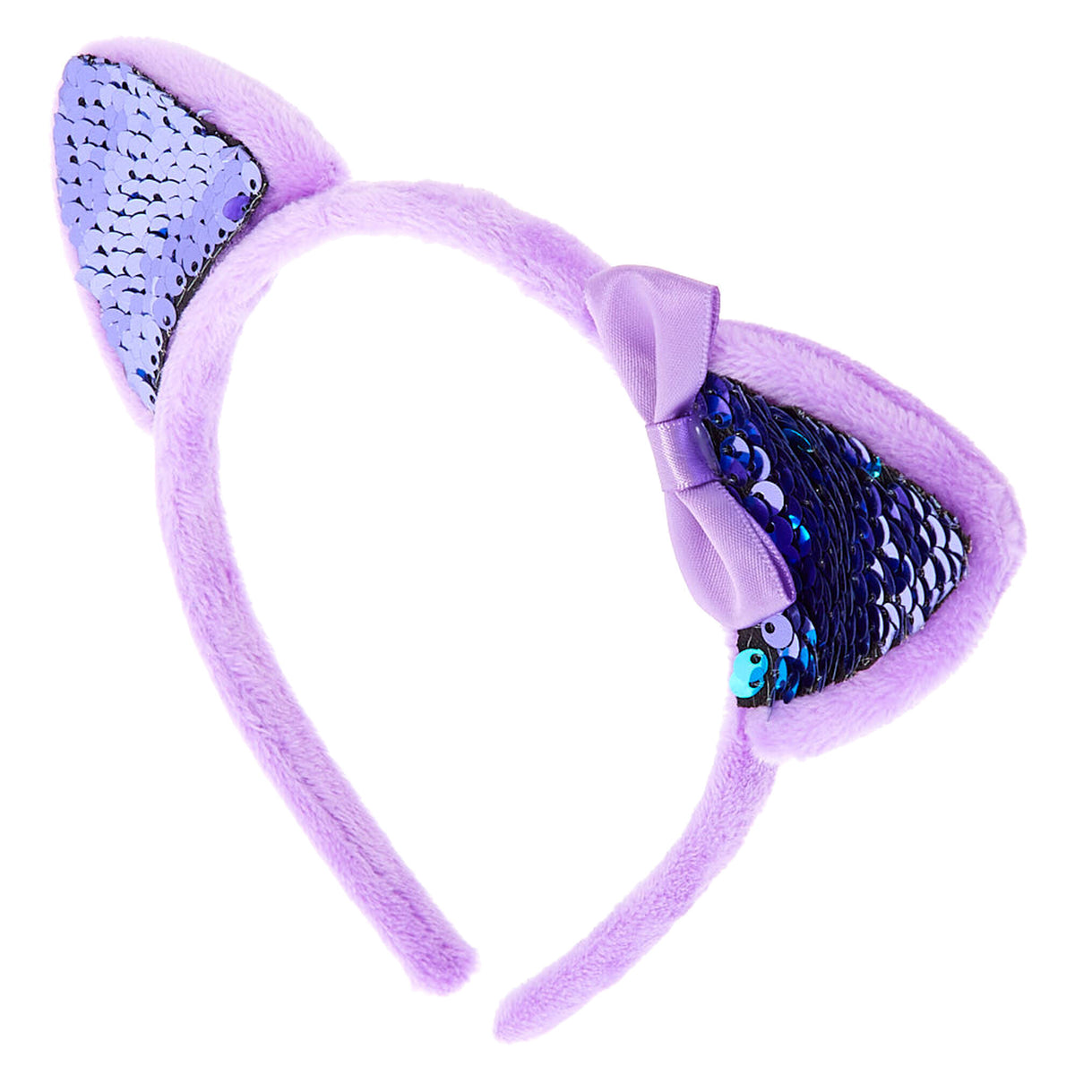 Plush Cat Ears Headband - Purple