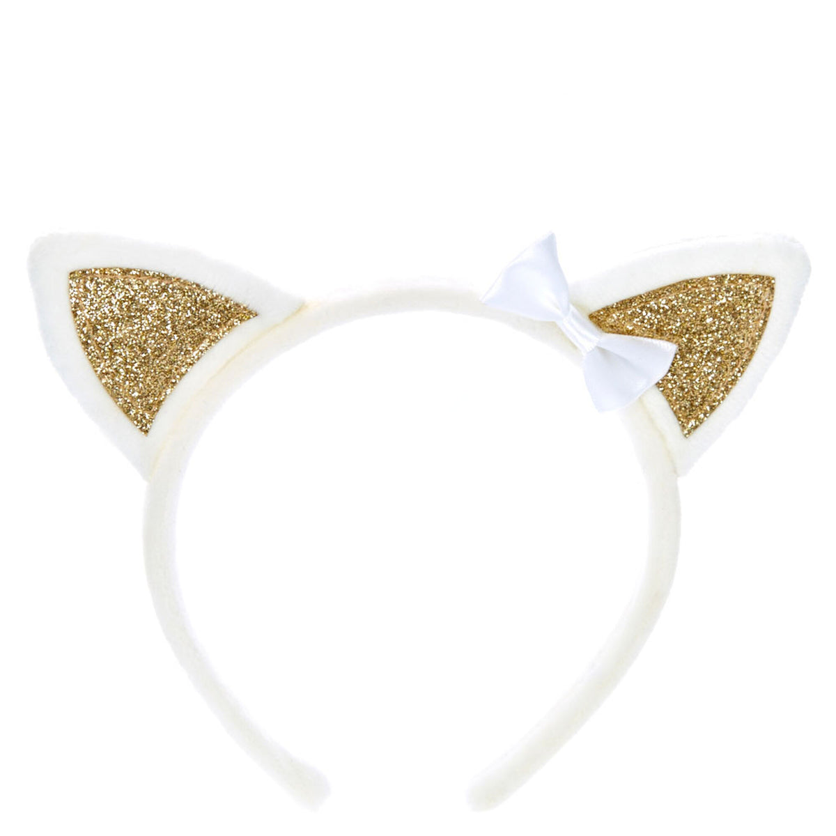 Plush Cat Ears Headband - White
