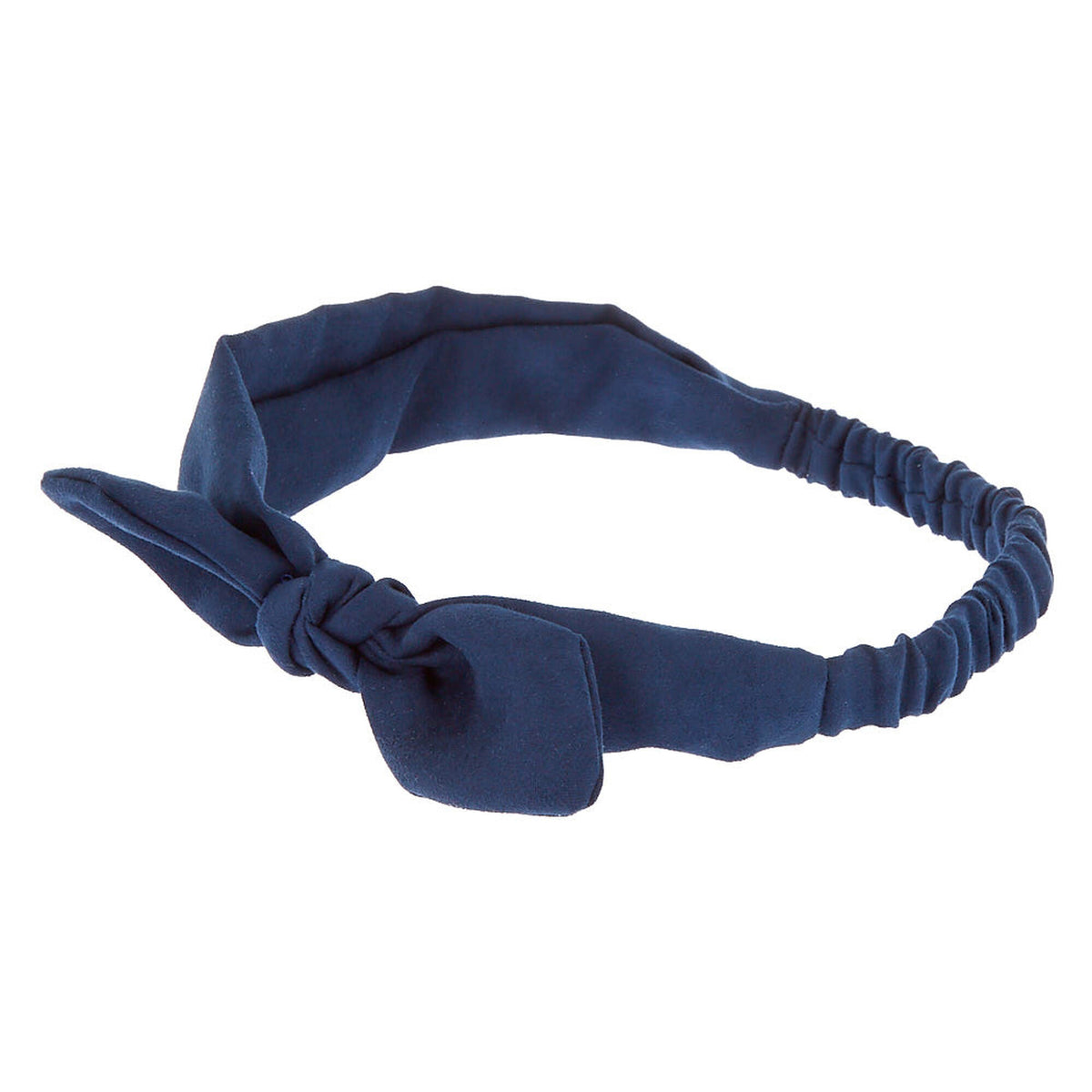 Navy Suede Bow Headband Wrap