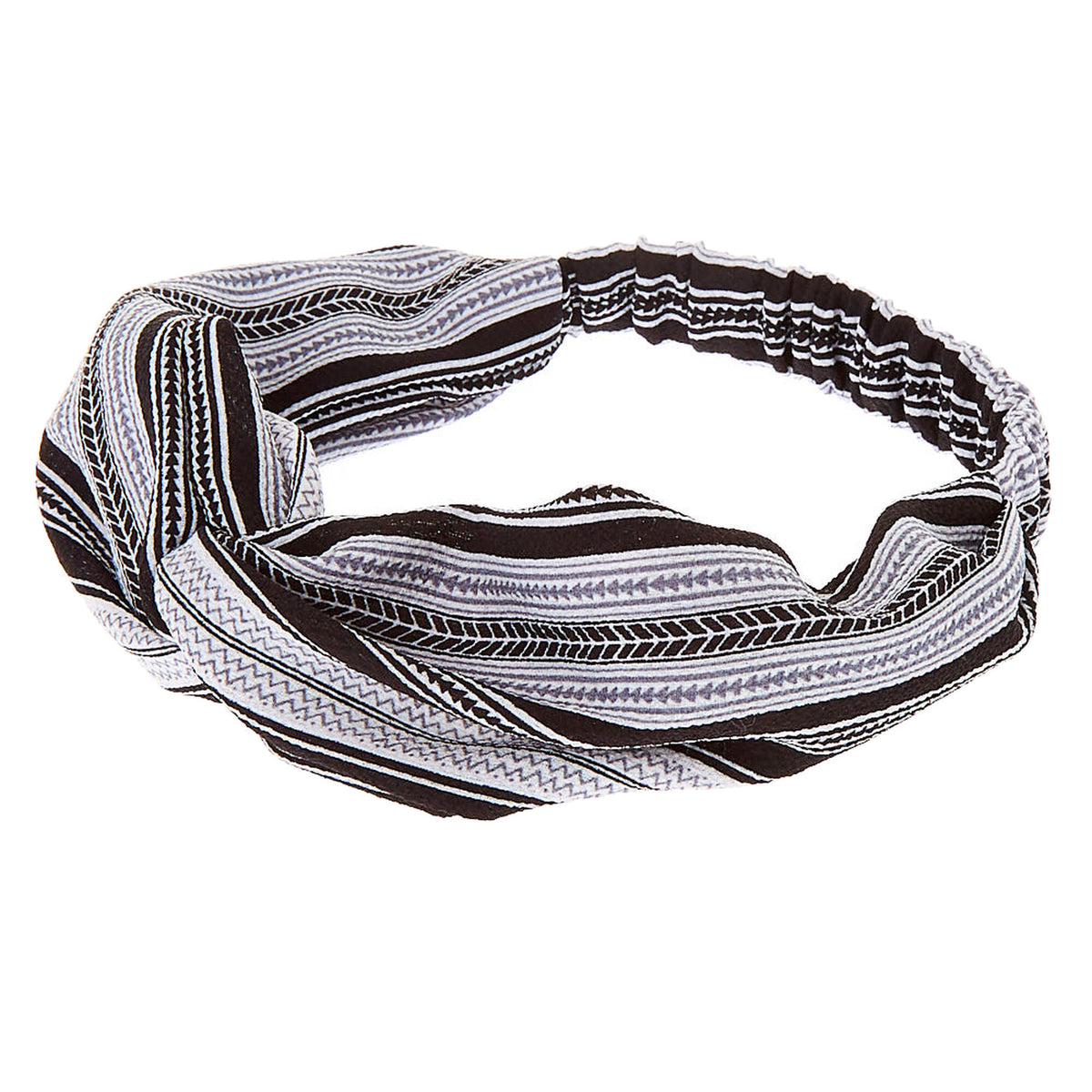 Black & White Aztec Twisted Headband Wrap