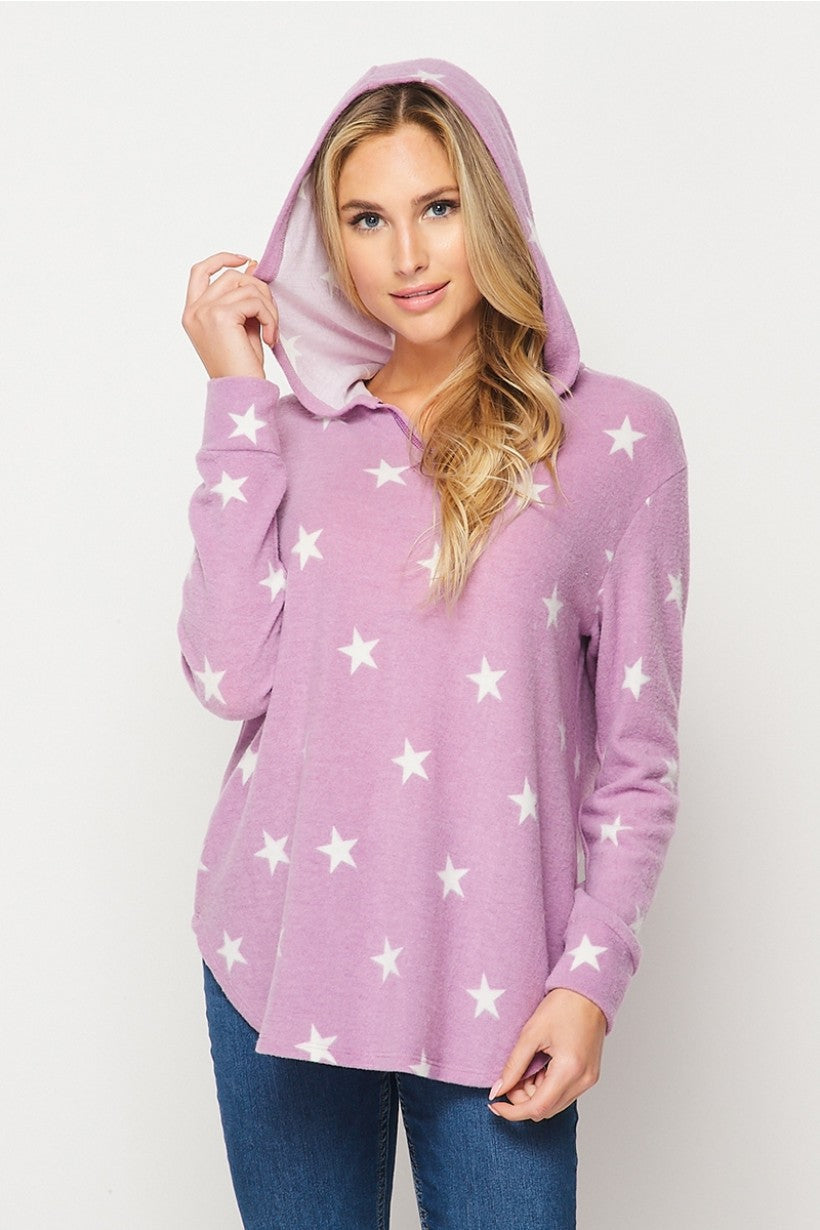 Shirt, sweater, hood, stars, fleece, women, fashion, clothing