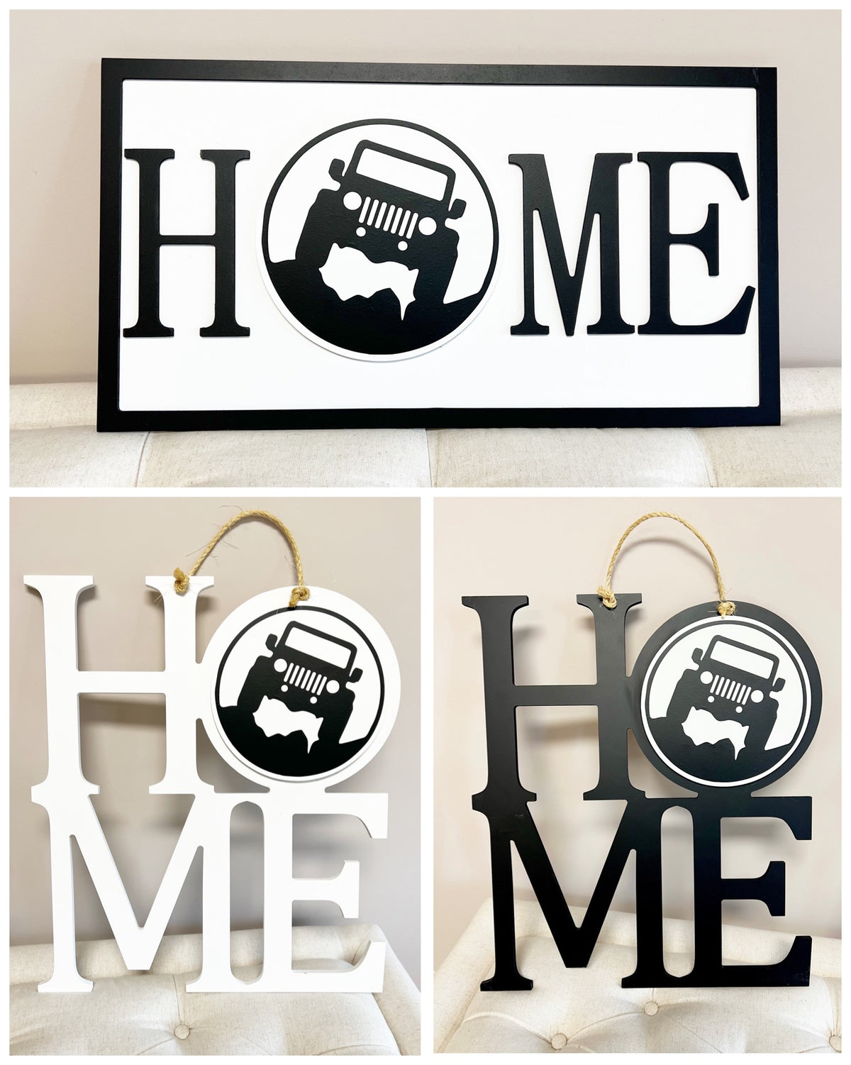 Jeep Wrangler Off Road 4x4 Interchangeable Wooden Home Sign Interior or Exterior Door Decor Door Hanger - One sign that you can display all year long. Choose your wood base and your favorite interchangeable medallions and simply swap out the medallions as the holidays and seasons come and go. 