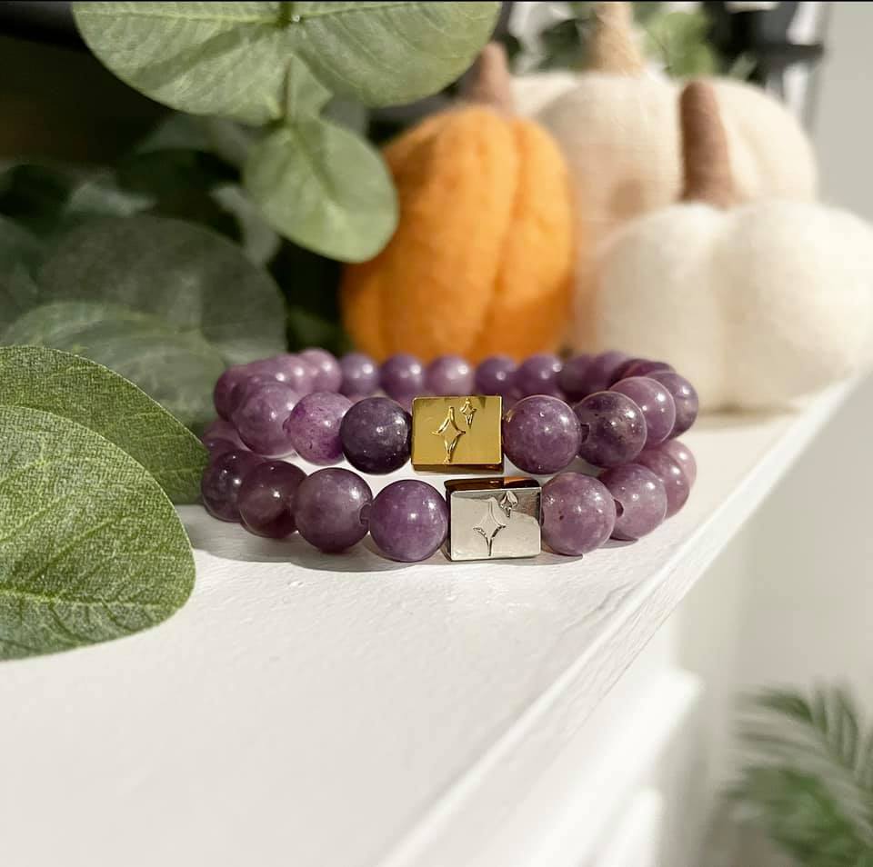 Purple Stone Beaded Bracelet