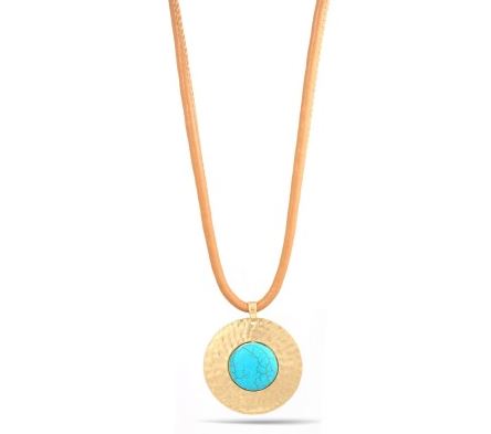 Turquoise Circle Pendant Necklace