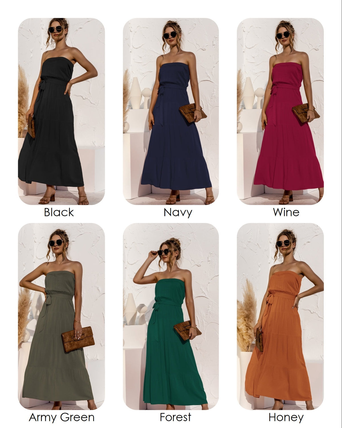 Sophie Strapless Maxi Dress | 6 colors |