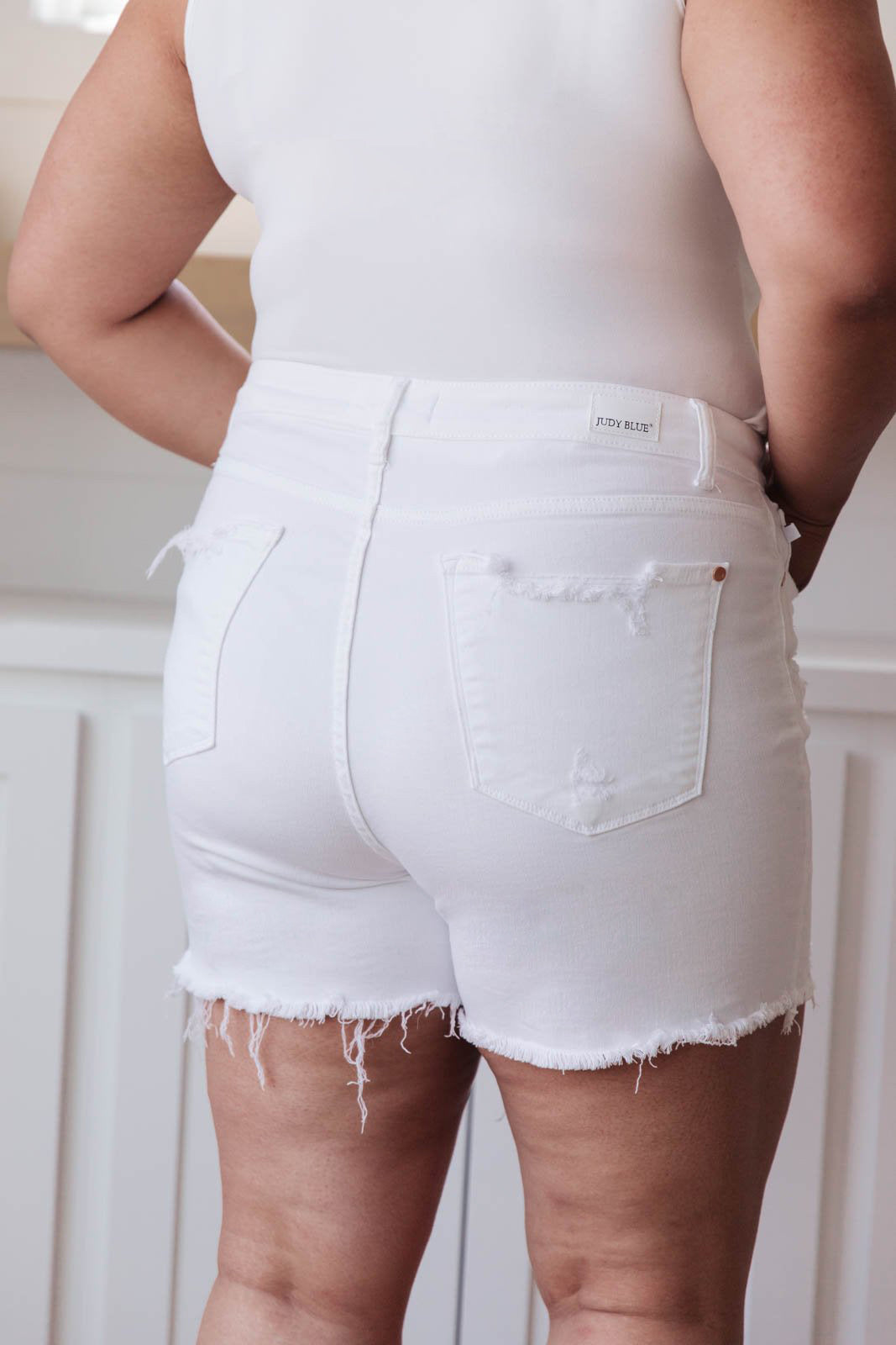 LAST ONE sz 2XL White Out Distressed Shorts