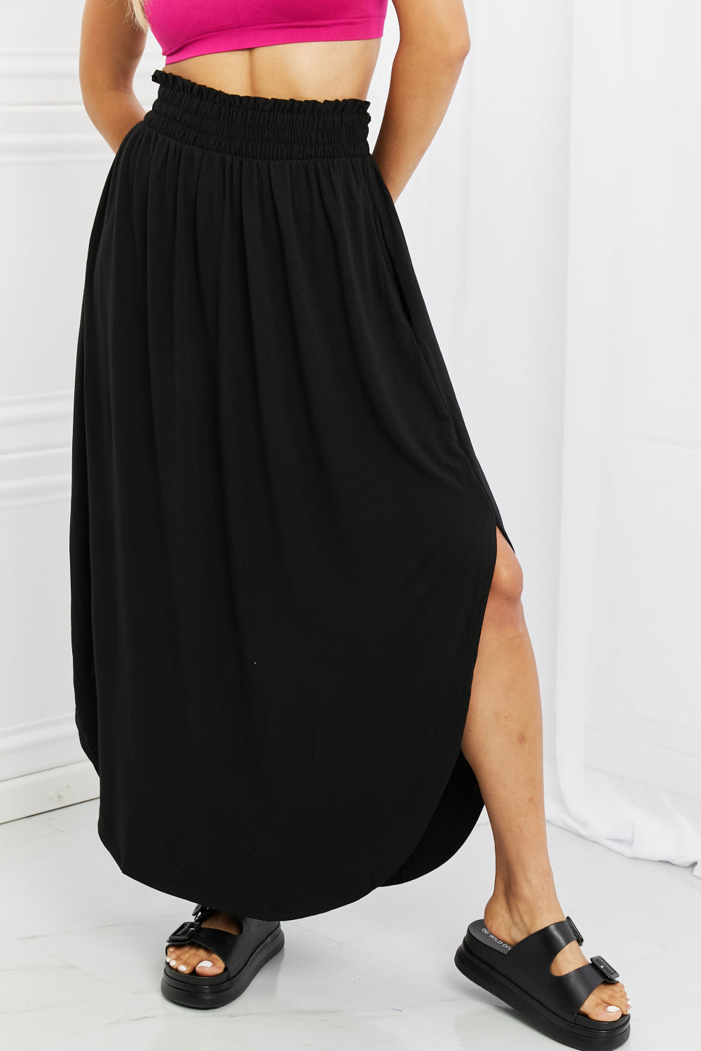 Mia Maxi Skirt with Pockets in Black