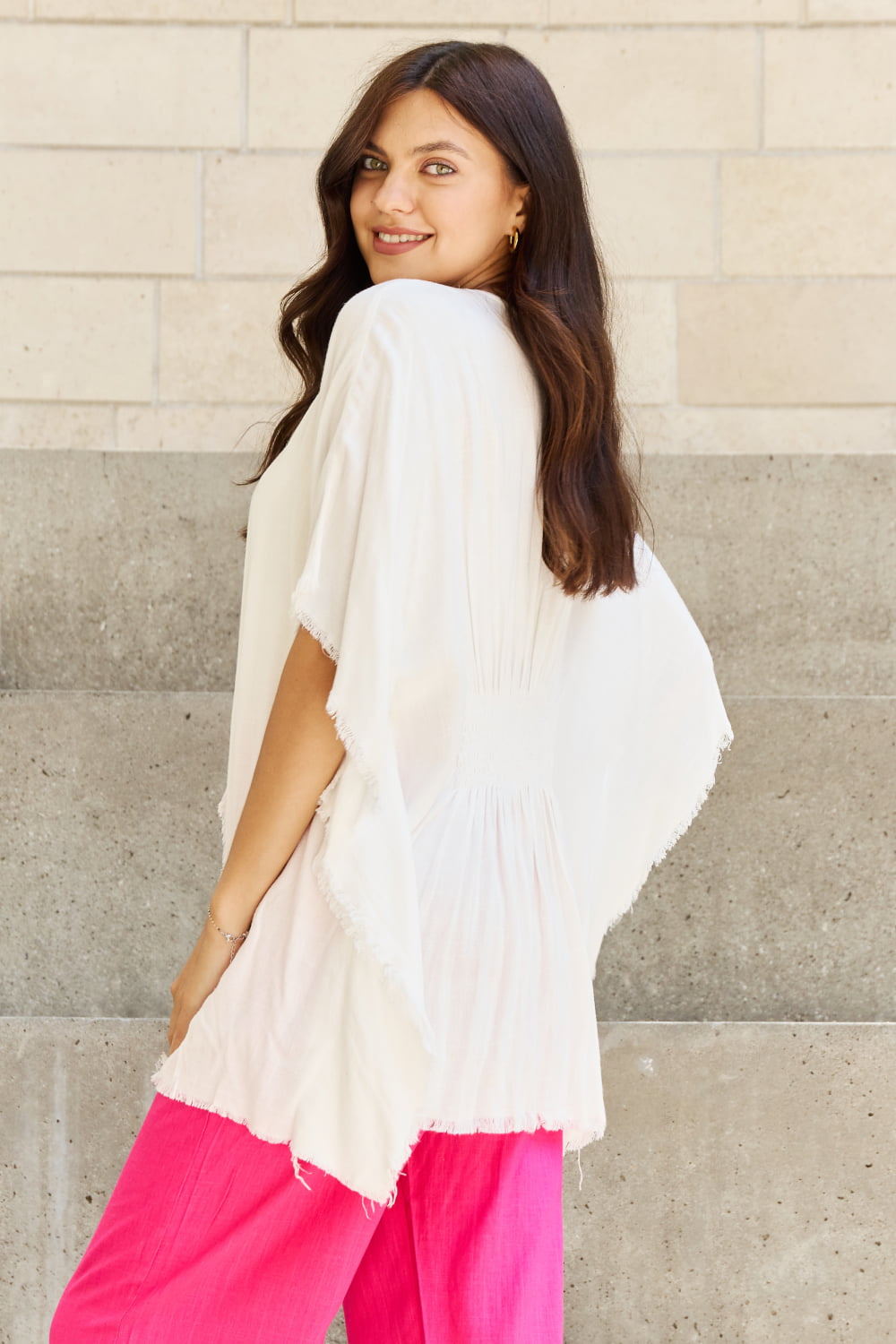 Summer is Calling Wash Gauze Open Front Kimono in Off White