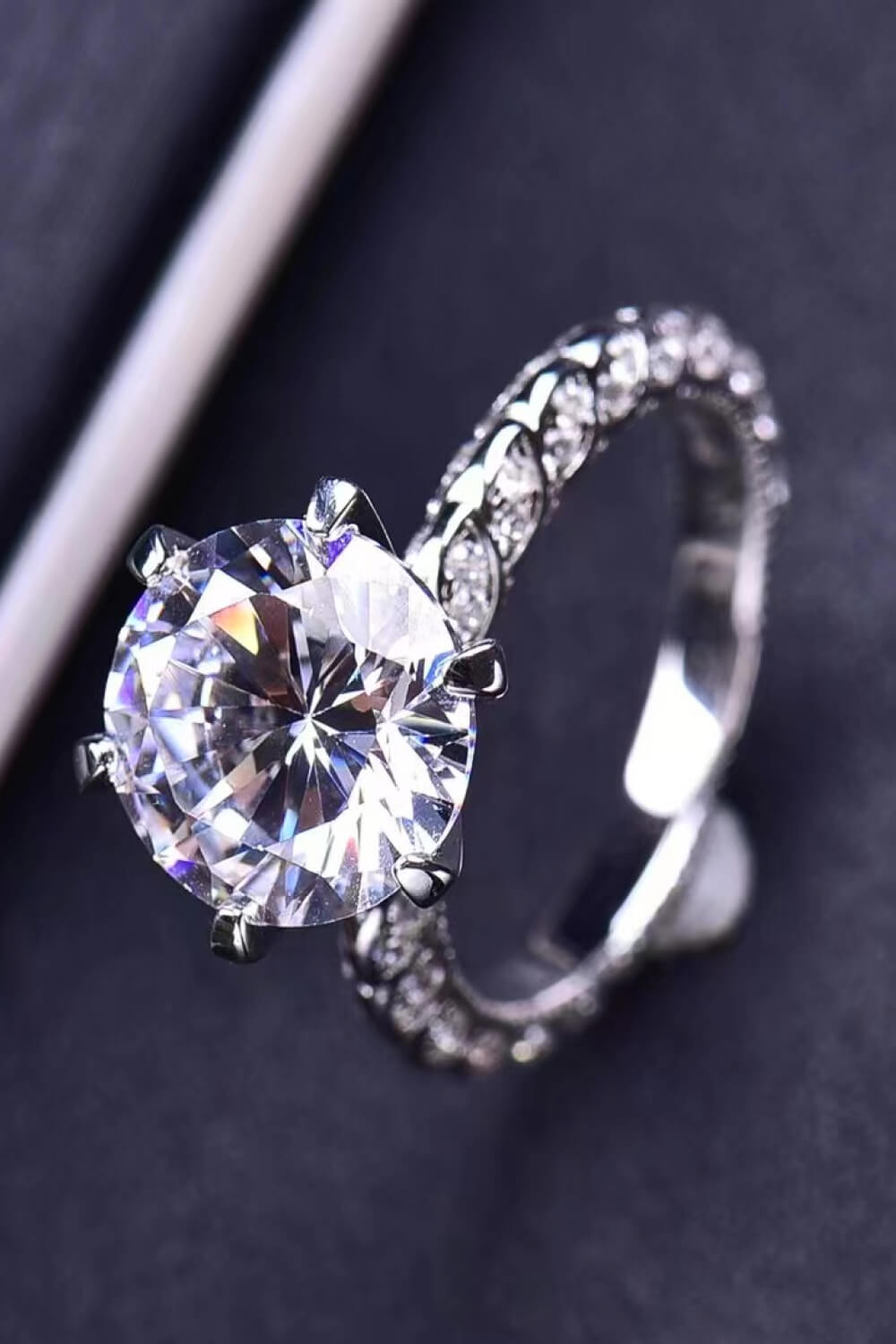 Forever Love Side Stone 5 Carat Moissanite Ring