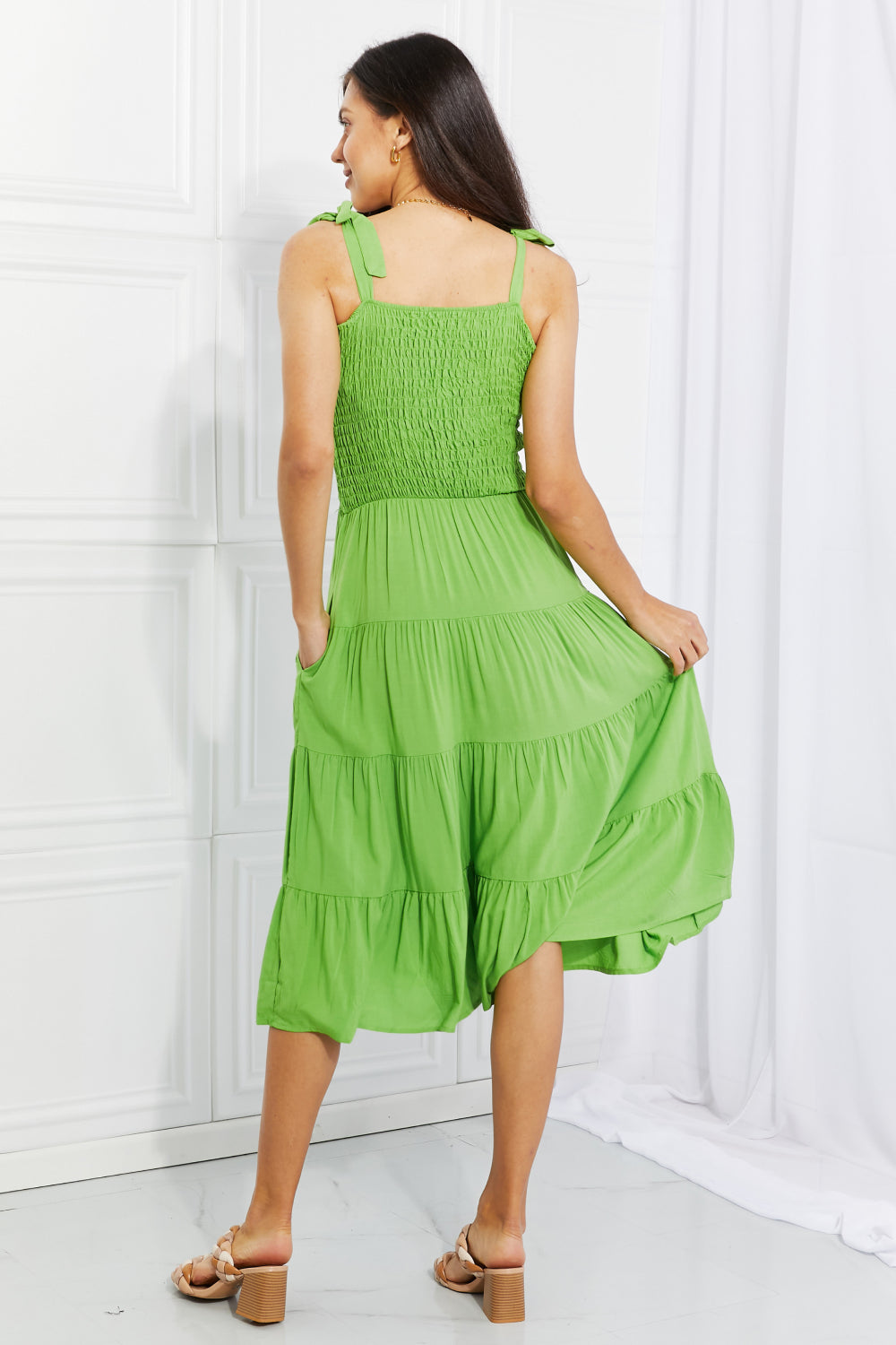 Madeline Pocket Dress in Lively Lime
