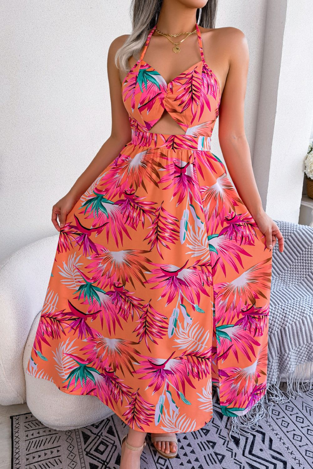Bon Voyage Backless Cutout Slit Dress | 3 colors |