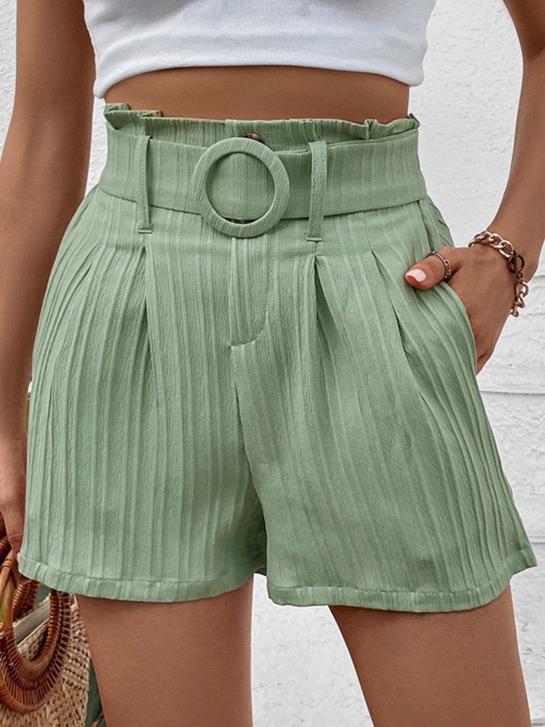 Bellamy Belted Shorts with Pockets