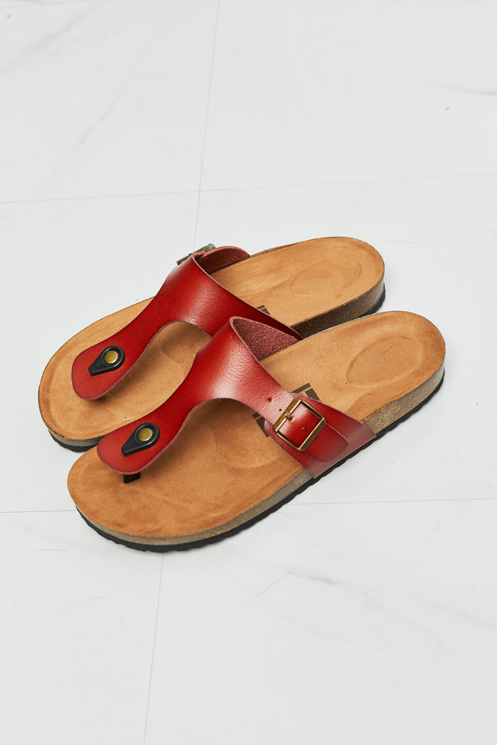 Drift Away T-Strap Sandal in Red