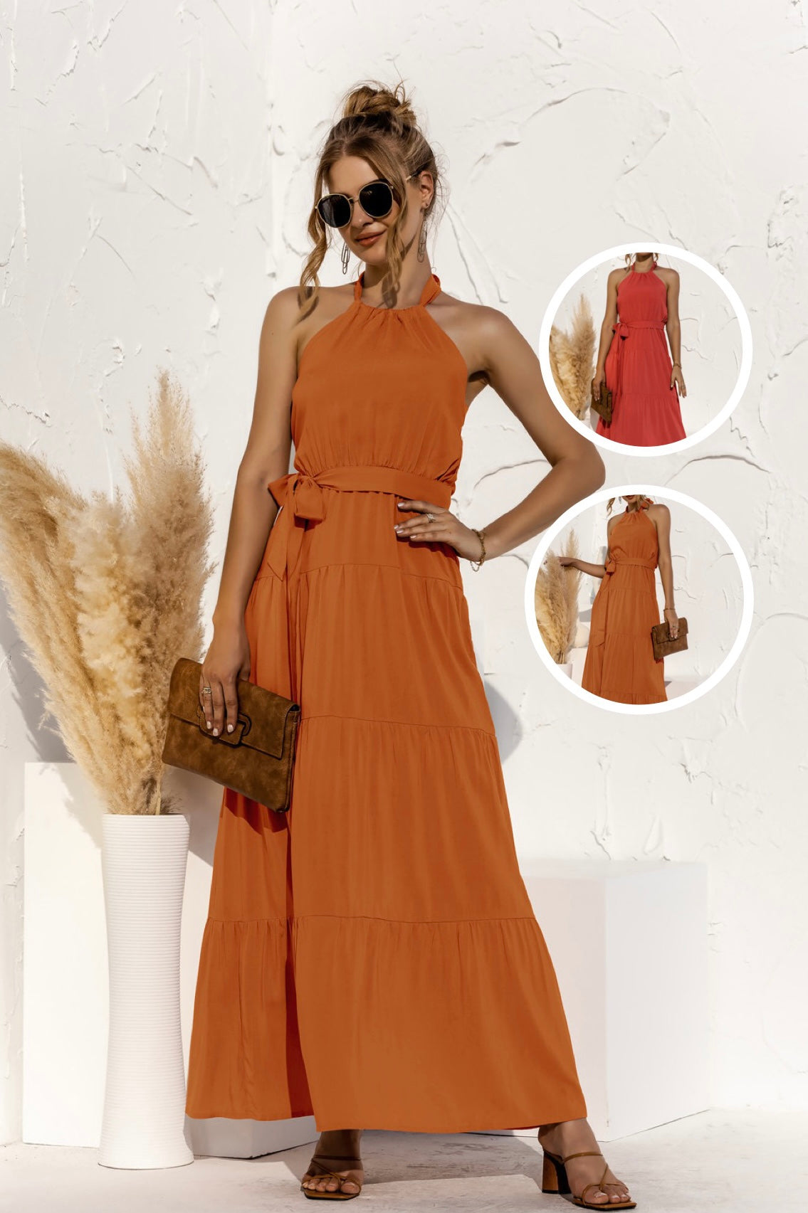Timber Tie Waist Tiered Maxi Dress | 2 colors |