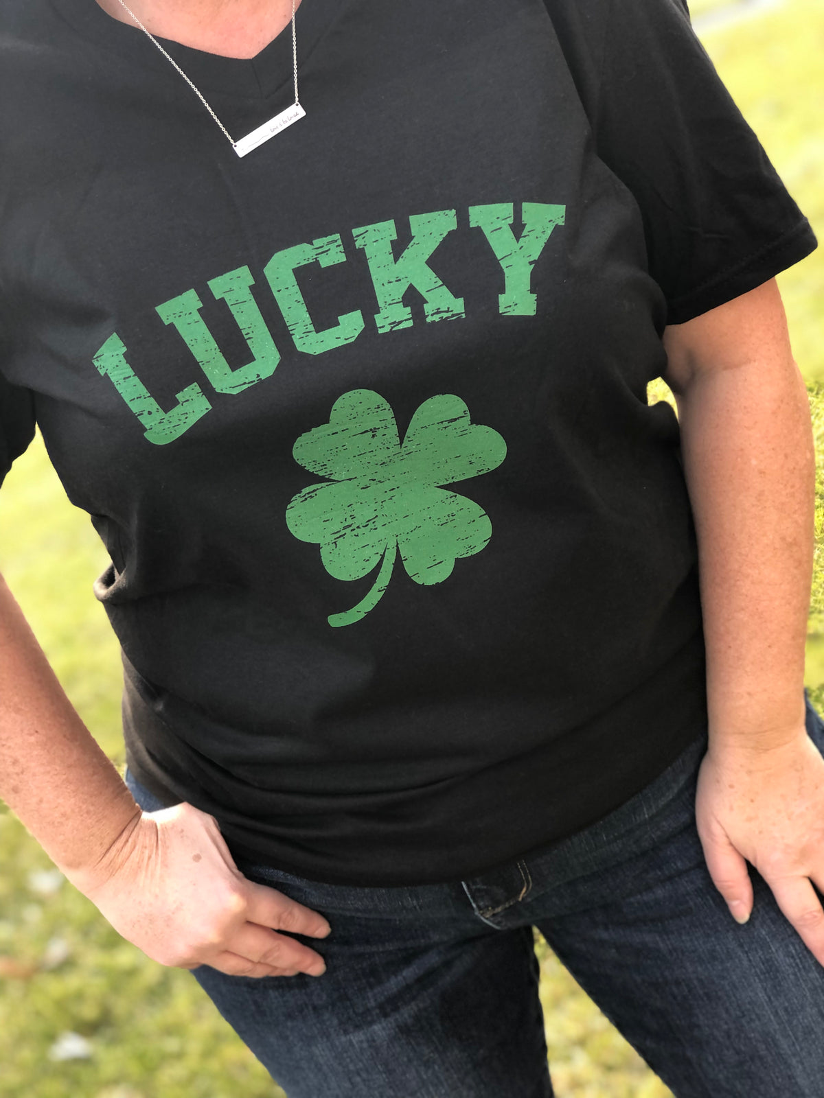 LAST ONE sz LARGE Lucky Shamrock Graphic Tee SPD