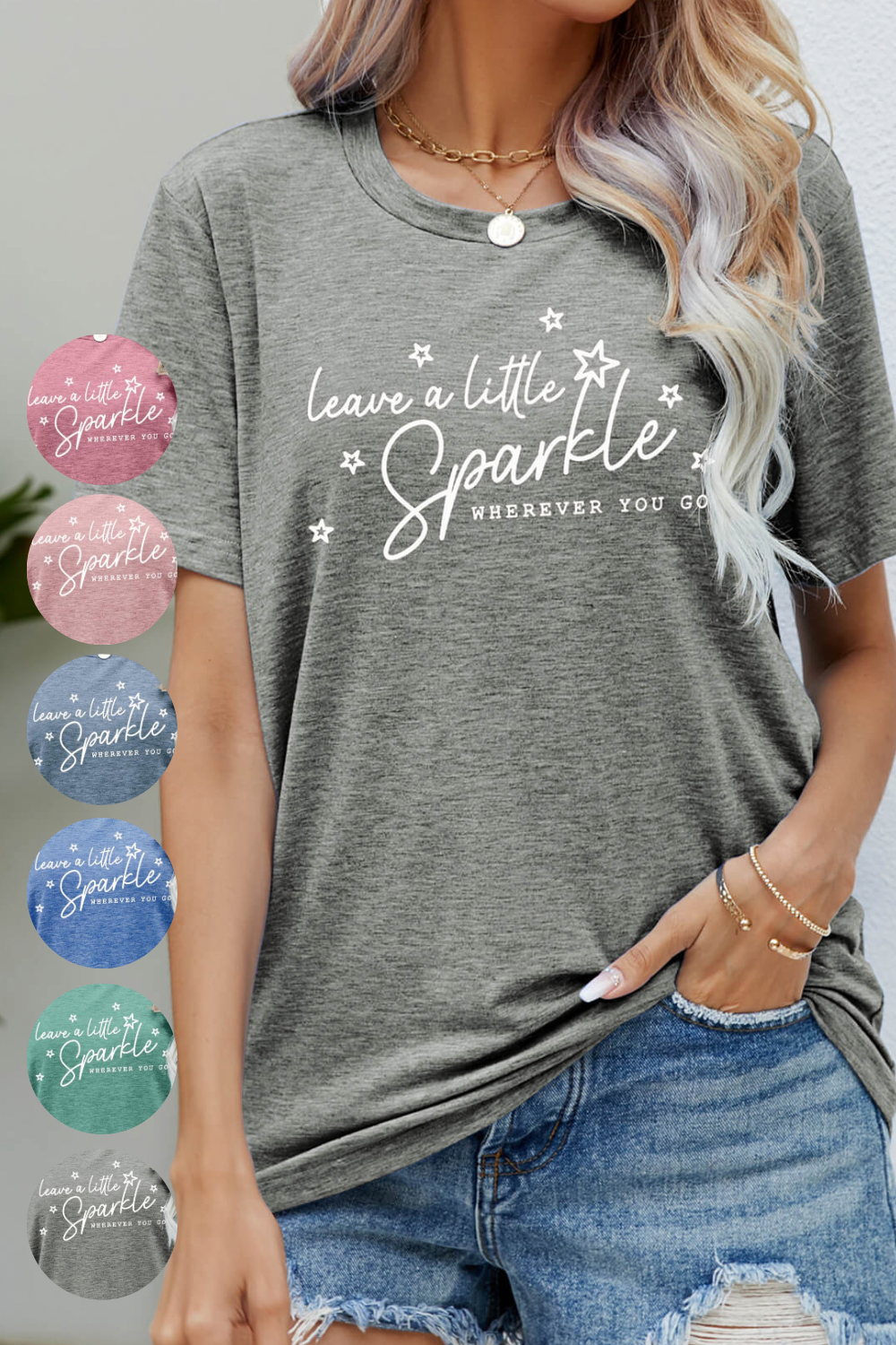 Leave a Little Sparkle Graphic Tee | 6 colors |