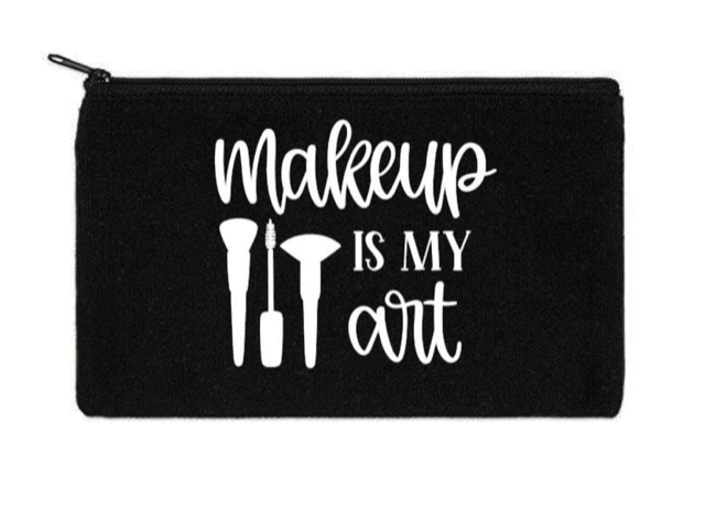 Canvas Zippered Pouch: Makeup is my Art