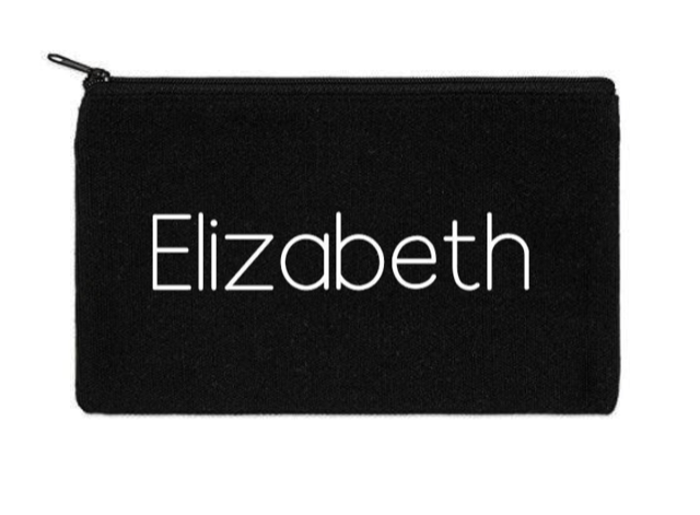 Canvas Zippered Pouch: Personalized * Add your name