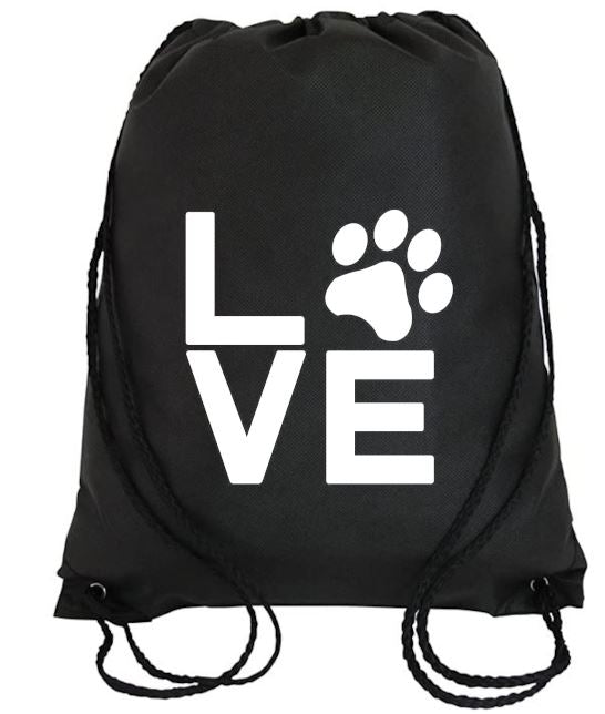 Cinch Bag: LOVE Paw Print