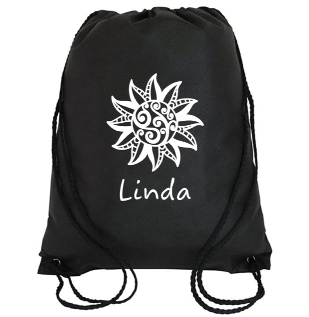 Cinch Bag: Tribal Sun Personalized * Add your name