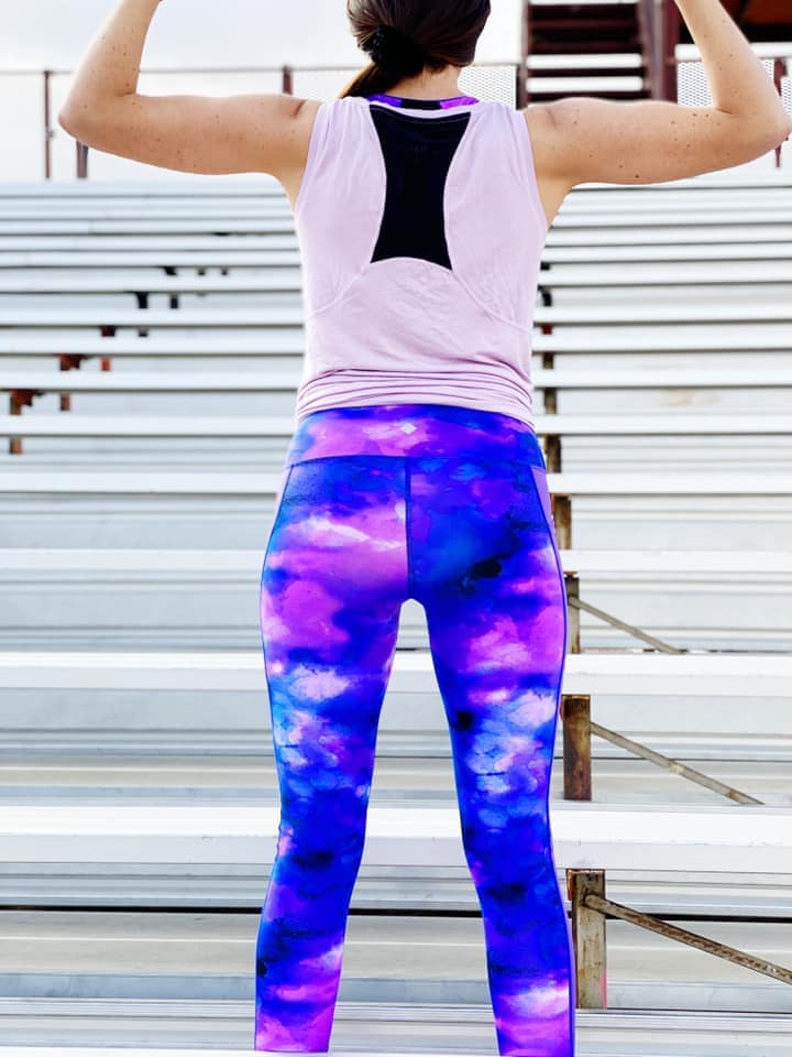 Brave Athleisure Ankle Legging 2XL Purple Tie Dye Galaxy